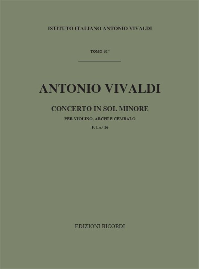Concerti Per Vl. Archi E B.C.: In Sol Min.